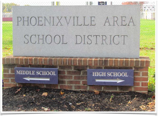 Phoenixville School District sign - STEM-based school