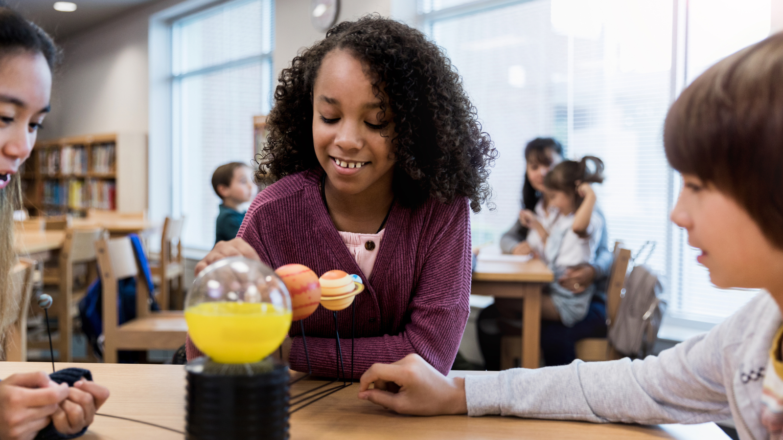 African American student participating in project-based learning