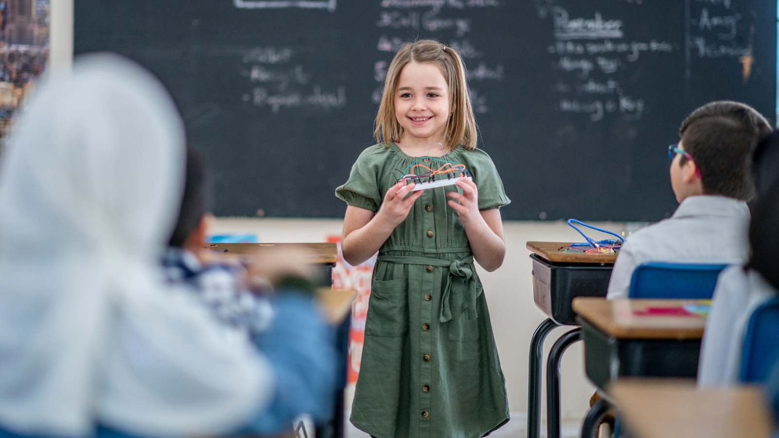 Elementary students learning about entrepreneurship