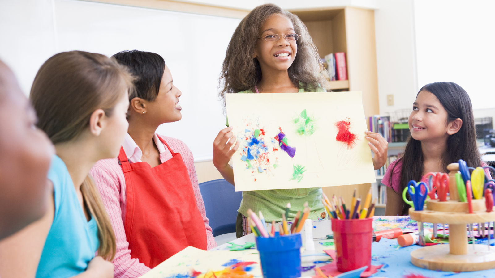 Middle school students displaying critical thinking