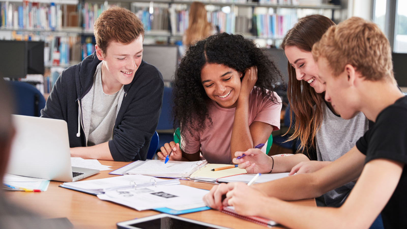 High school students collaborating